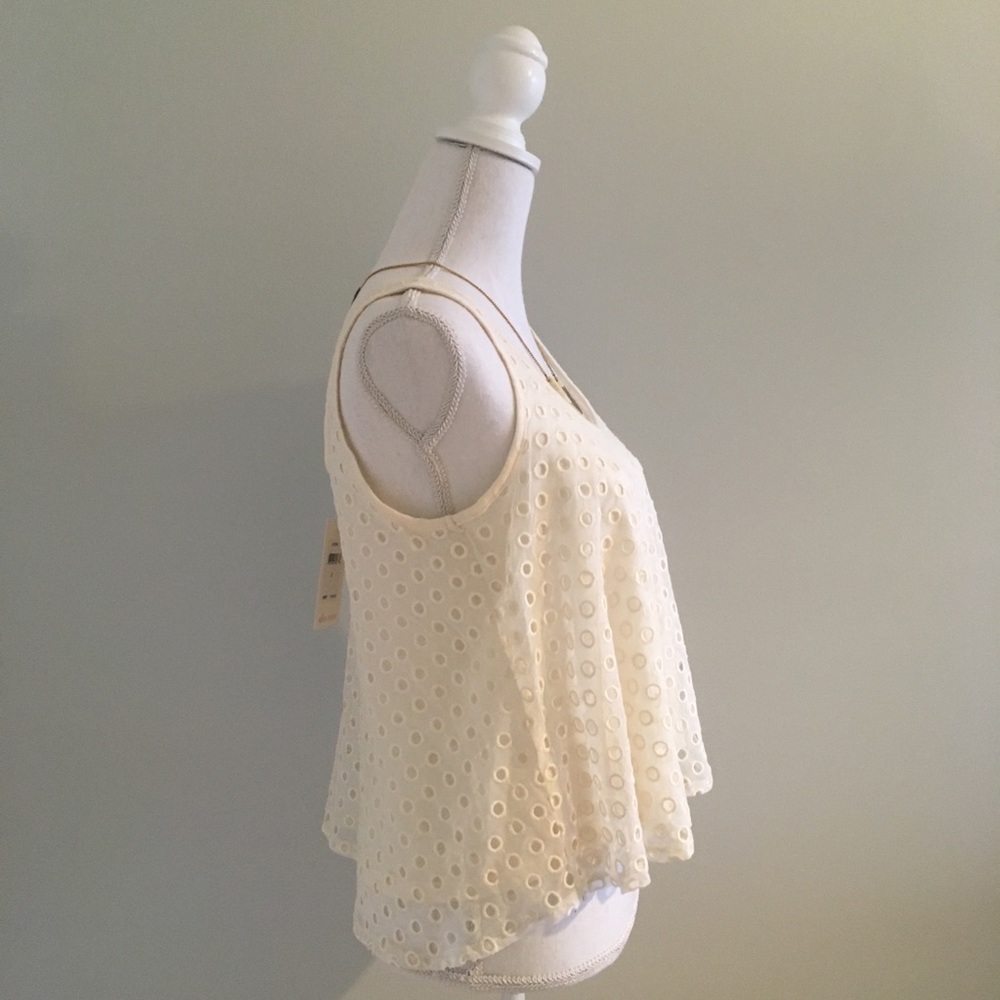 NWT Ella Moss Eyelet Lace Cropped Tank - Picture 3 of 6